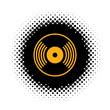 © argentum - Vinyl disc icon on halftone round shape