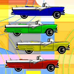 Canvas Print - POP ART CLASSIC CARS