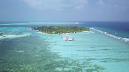 Wall Mural - 4k aerial drone footage - The beautiful Maldives islands.  Asia