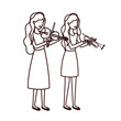 © Grgroup - women with musical instruments character