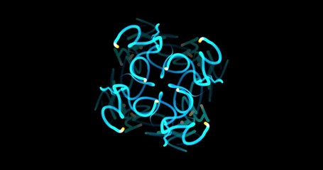 Poster - Abstract graphic structure of many glowing lines and particles. Futuristic connection concept. Creative science, technological background with digital composition. 3D render