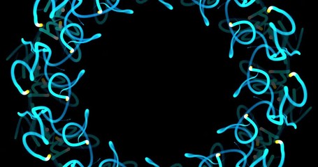 Poster - Abstract graphic structure of many glowing lines and particles. Futuristic connection concept. Creative science, technological background with digital composition. 3D render