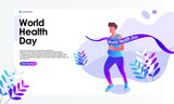 Fototapeta Kosmos - World Health Day landing page illustration