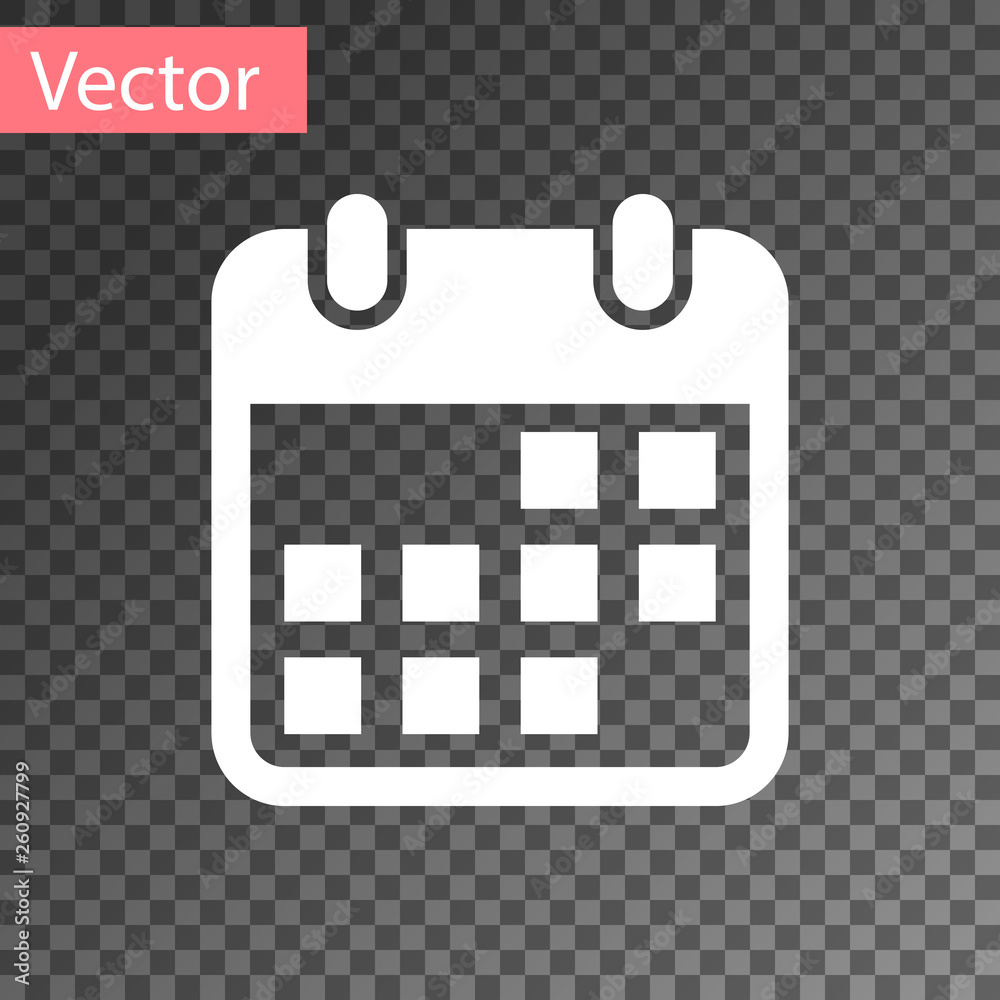White Calendar icon isolated on transparent background. Vector ...