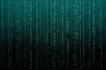 Abstract digital background with binary code. Hackers, darknet, virtual reality and science fiction.