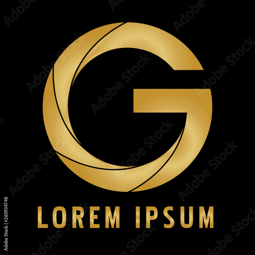 The Golden G Logo Design Stock Vector Adobe Stock
