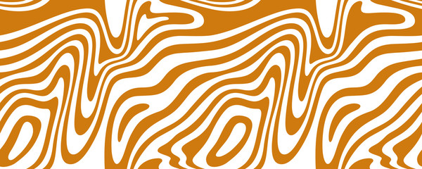 Poster - Vector Seamless Border with Flowing Caramel. Abstract Texture. Creative Food Background for Packaging and Advertisement