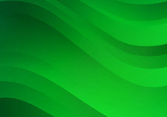 Leinwandbilder - Abstract Background with Green Gradient Waves. Vector Minimal Banner