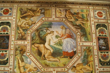 Wall Mural - Frescoes in Ridolfi Palace, Florence, Italy