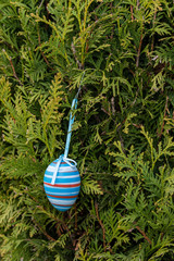 Poster - Easter eggs hanging from tree in detail.