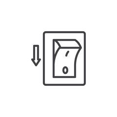 Fototapete - Electric switch line icon. Power off linear style sign for mobile concept and web design. Toggle switch off position outline vector icon. Symbol, logo illustration. Pixel perfect vector graphics