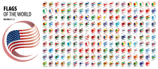 National flags of the countries. Vector illustration on white background