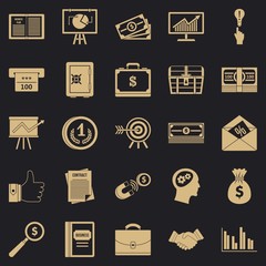 Poster - Online business icons set. Simple set of 25 online business vector icons for web for any design