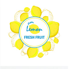 Wall Mural - Template for brand Lemon fresh fruit company, factory of fresh juices, shop, bar. Design element for business card, banner, template, brochure template.