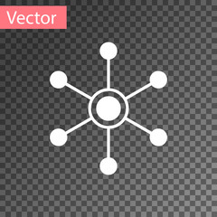 Poster - white network icon isolated on transparent background. global network connection. global technology 