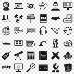 Poster - Education technology icons set. Simple style of 36 education technology vector icons for web for any design