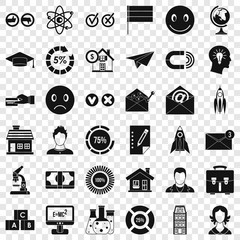 Poster - Elearning icons set. Simple style of 36 elearning vector icons for web for any design