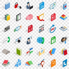 Poster - Elearning icons set. Isometric style of 36 elearning vector icons for web for any design