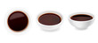 © olenago - Realistic soy sauce in a bowl set