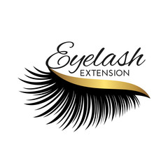 Cute Eyelash extension logo isolated on white.