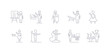 © CoolVectorStock - simple gray 10 vector icons set such as scientist, secretary, showman, singer, stewardess, superhero, surgeon. editable vector icon pack