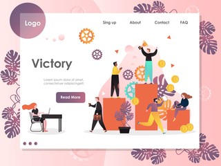 Poster - Victory vector website landing page design template