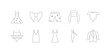 © CoolVectorStock - simple gray 10 vector icons set such as dinner jacket, cravat, chemise, camisole, bra & knicker, baby grow, ushanka. editable vector icon pack