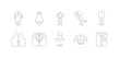© CoolVectorStock - simple gray 10 vector icons set such as shirt, sweater, top hat, tuxedo, vest, briefs, stockings. editable vector icon pack