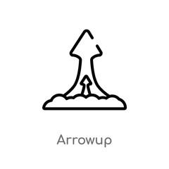 Poster - outline arrowup vector icon. isolated black simple line element illustration from other concept. editable vector stroke arrowup icon on white background