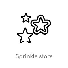 Wall Mural - outline sprinkle stars vector icon. isolated black simple line element illustration from party concept. editable vector stroke sprinkle stars icon on white background