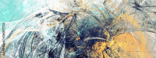 Artistic texture of paints. Abstract beautiful blue and yellow background. Mo...
