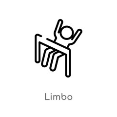 Wall Mural - outline limbo vector icon. isolated black simple line element illustration from people concept. edit