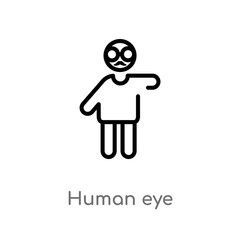 Poster - outline human eye vector icon. isolated black simple line element illustration from people concept. 