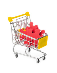 Canvas Print - Red puzzle in shopping cart