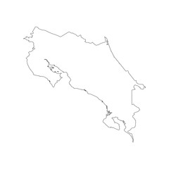 Wall Mural - black outline of Costa Rica map