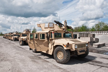 Convoy Of Armored Vehicle Ukrainian Army