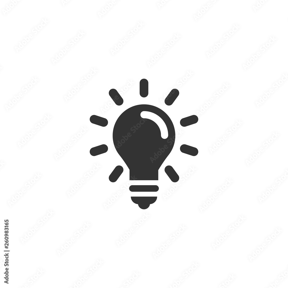 Light bulb icon in simple design - obrazy, fototapety, plakaty 