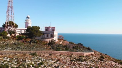 Wall Mural - Aerial view of a lighthouse in San Antonio Cape, in Javea, Spain