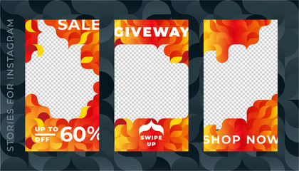 Wall Mural - set of Instagram stories sale banner background, instagram template photo, can be use for, landing page, website, mobile app, poster, flyer, coupon, gift card, smartphone template, web design