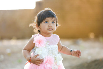 Canvas Print - cute Indian baby girl