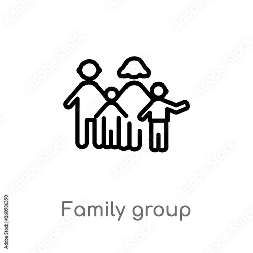 outline family group vector icon isolated black simple line element illustration from people concept editable vector stroke family group icon on white background buy this stock vector and explore similar vectors concept editable vector stroke