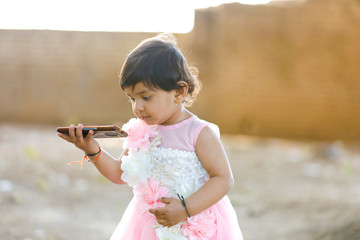 Sticker - cute Indian baby girl