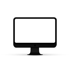 Poster - Monitor computer black color. Frame monitor mock up with blank white screen. Vector illustration