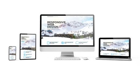 Poster - responsive devices isolated responsive design homepage mountain