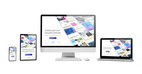 Poster - responsive devices isolated design website builder
