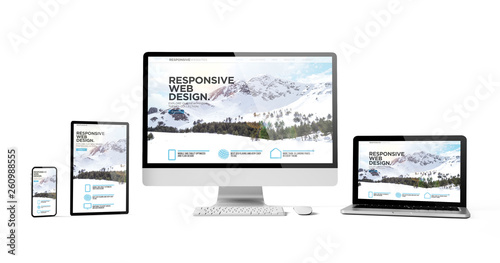 Fotografía responsive devices isolated responsive design homepage mountain