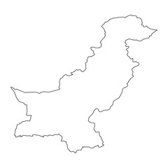 Wall Mural - map black outline Pakistan