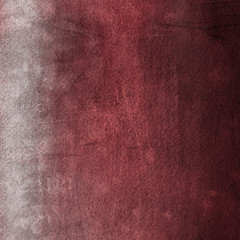 Red ink and watercolor texture on white paper background. Paint leaks and ombre effects. Hand painted abstract image.