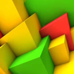 Poster - Abstract background with colorful cubes