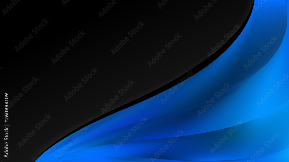 Abstract Black and Blue Wave Business Background Design Template Stock ...